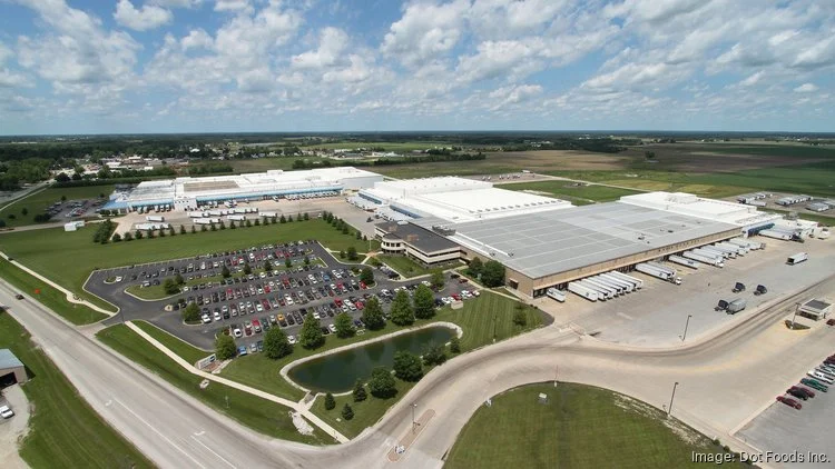 Overhead exterior view of Dot Foods distribution center.