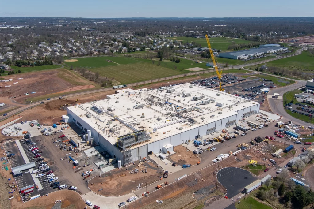 Overhead exterior view of Clemens meat processing facility.